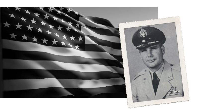 Navy service portrait and flag